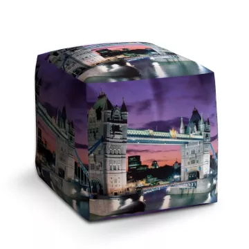 Taburet Kostka Tower Bridge: 40x40x40 cm - Sablio