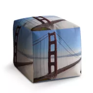 Taburet Kostka Golden Gate v mlze: 40x40x40 cm - Sablio