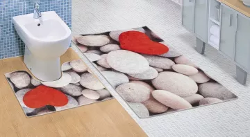 Koupelnová a WC předložka - Světlé kameny - 3D - Kvalitex
