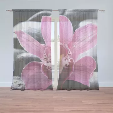 Záclony Růžová orchidea: 2 ks - 150x250 cm - Sablio