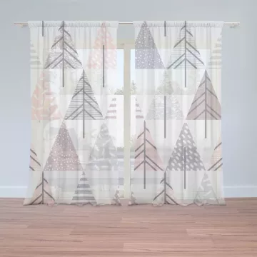 Záclony Barevné stromky: 2 ks - 150x250 cm - Sablio