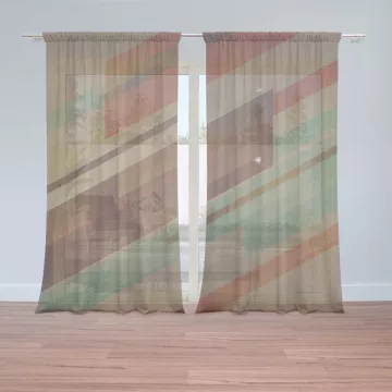 Záclony Hnědá abstrakce: 2 ks - 150x250 cm - Sablio