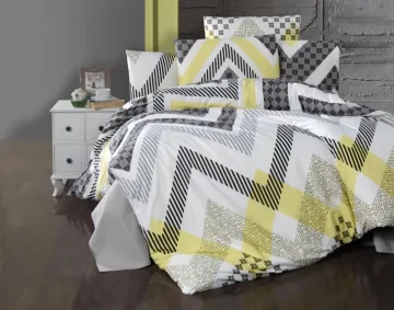 Povlečení francouzské bavlna 240x220,70x90 Zigzag grey, Výběr zapínání: zipový uzávěr