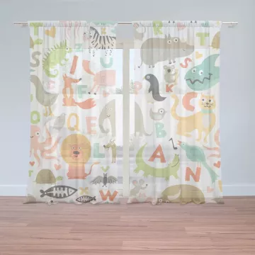 Záclony Zoo abeceda: 2 ks - 150x250 cm - Sablio