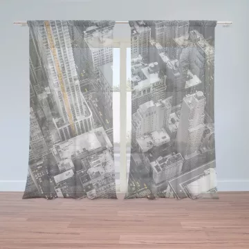 Záclony Pohled z mrakodrapu: 2 ks - 150x250 cm - Sablio