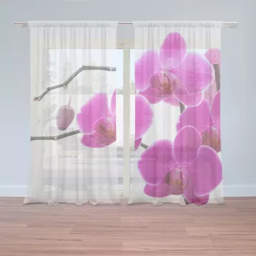 Záclony Fialové orchideje: 2 ks - 150x250 cm - Sablio