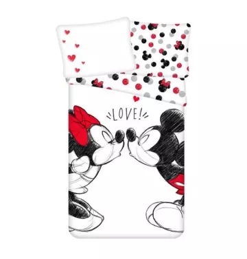 Bavlněné povlečení - Mickey a Minnie Love 04 - 140 x 200 cm + 70 x 90 cm - Jerry Fabrics