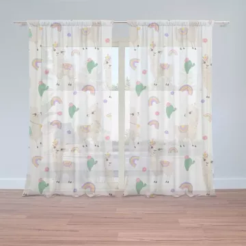 Záclony Roztomilé lamy: 2 ks - 150x250 cm - Sablio