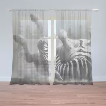 Záclony Válející se zebra: 2 ks - 150x250 cm - Sablio