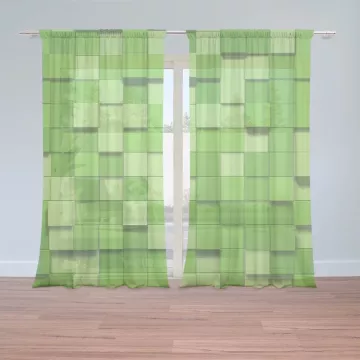 Záclony Green Blocks 3D: 2 ks - 150x250 cm - Sablio