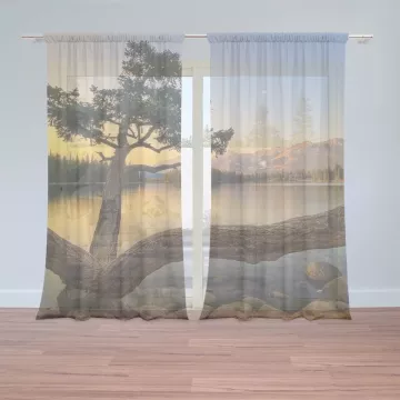 Záclony Strom u jezera: 2 ks - 150x250 cm - Sablio