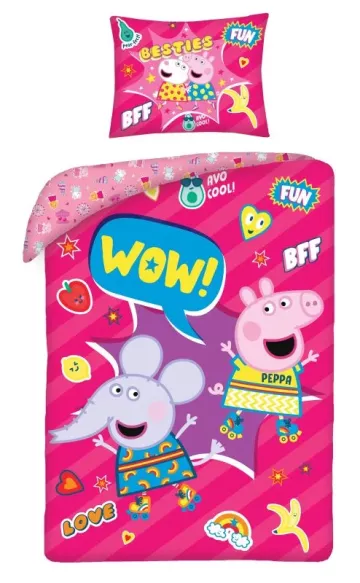 Bavlněné povlečení - Peppa Pig wow - 140 x 200 cm + 70 x 90 cm - Halantex