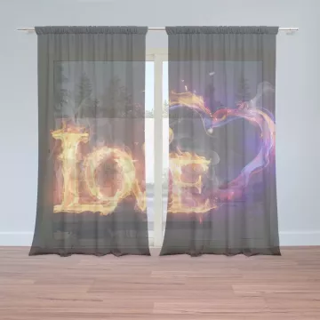 Záclony Love: 2 ks - 150x250 cm - Sablio