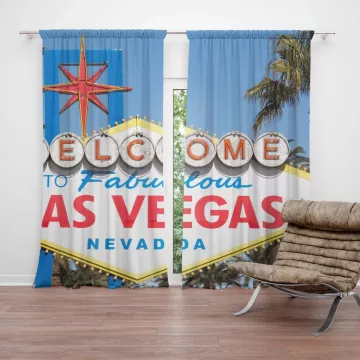 Závěsy Welcome to Las Vegas: 2 ks - 140x250 cm - Sablio