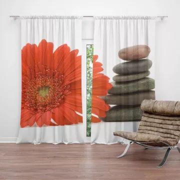 Závěsy Gerbera s kameny: 2 ks - 140x250 cm - Sablio